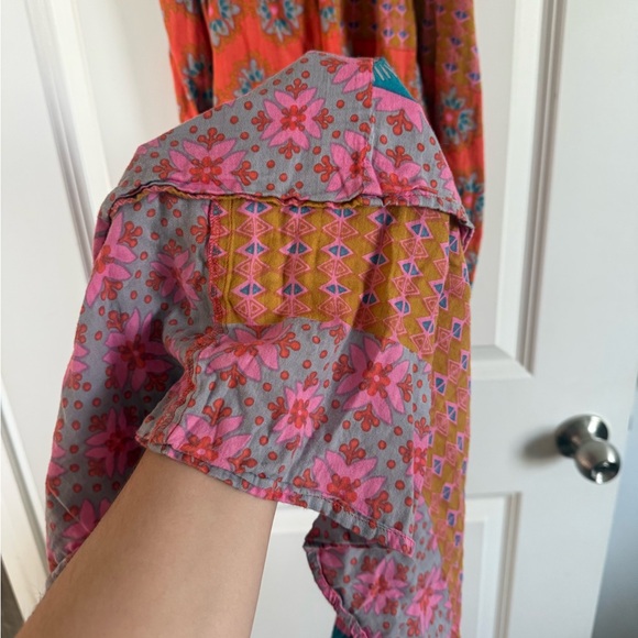 NATURAL LIFE Orange & Pink Patchwork High-Low Sundress - Picture 2 of 4